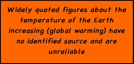 Widely quoted figures about the temperature of the Earth increasing (global warming) have no identified source and are unreliable